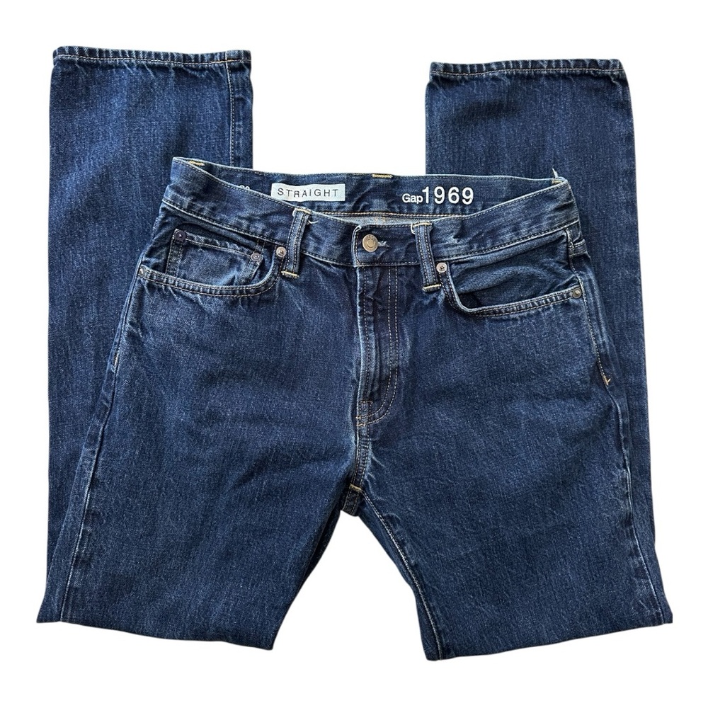 GAP Men's 1969 Dark Blue Straight Jeans 29 X 30